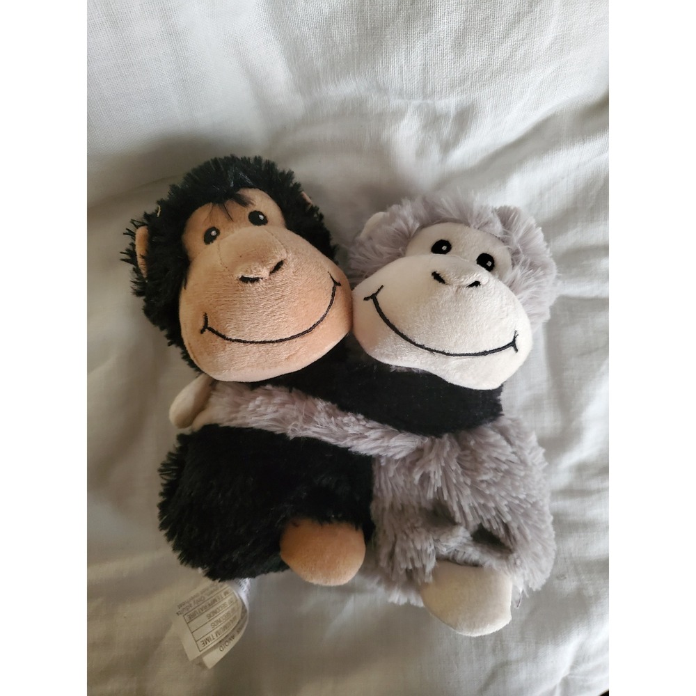 Warmies Monkey Hugs Black Grey Lavender Scented Microwavable Plush Set OS